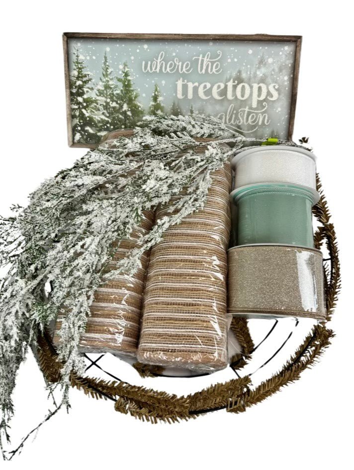 Where The Treetops Glisten Mesh Wreath Kit - Where Treetops Glisten Mesh Kit - The Wreath Shop