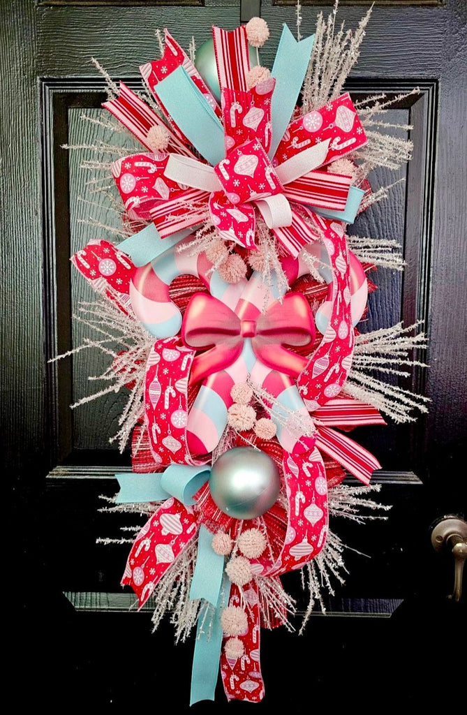 Whimsical Candy Cane Swag Kit - Pink Candy Cane Kit - The Wreath Shop