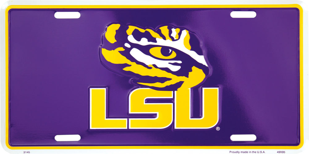Louisiana State University LSU Tigers Embossed Metal License Plate - The Wreath Shop