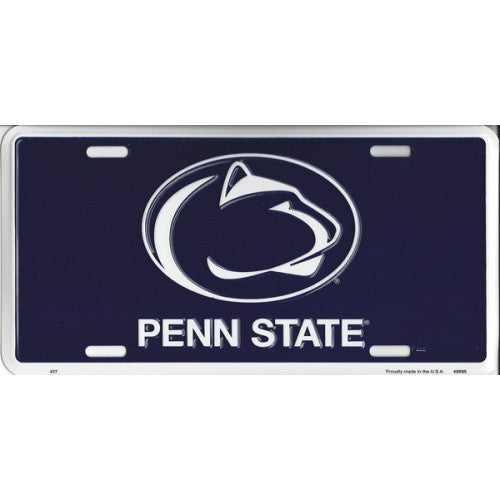 Penn State Embossed Metal License Plate - The Wreath Shop