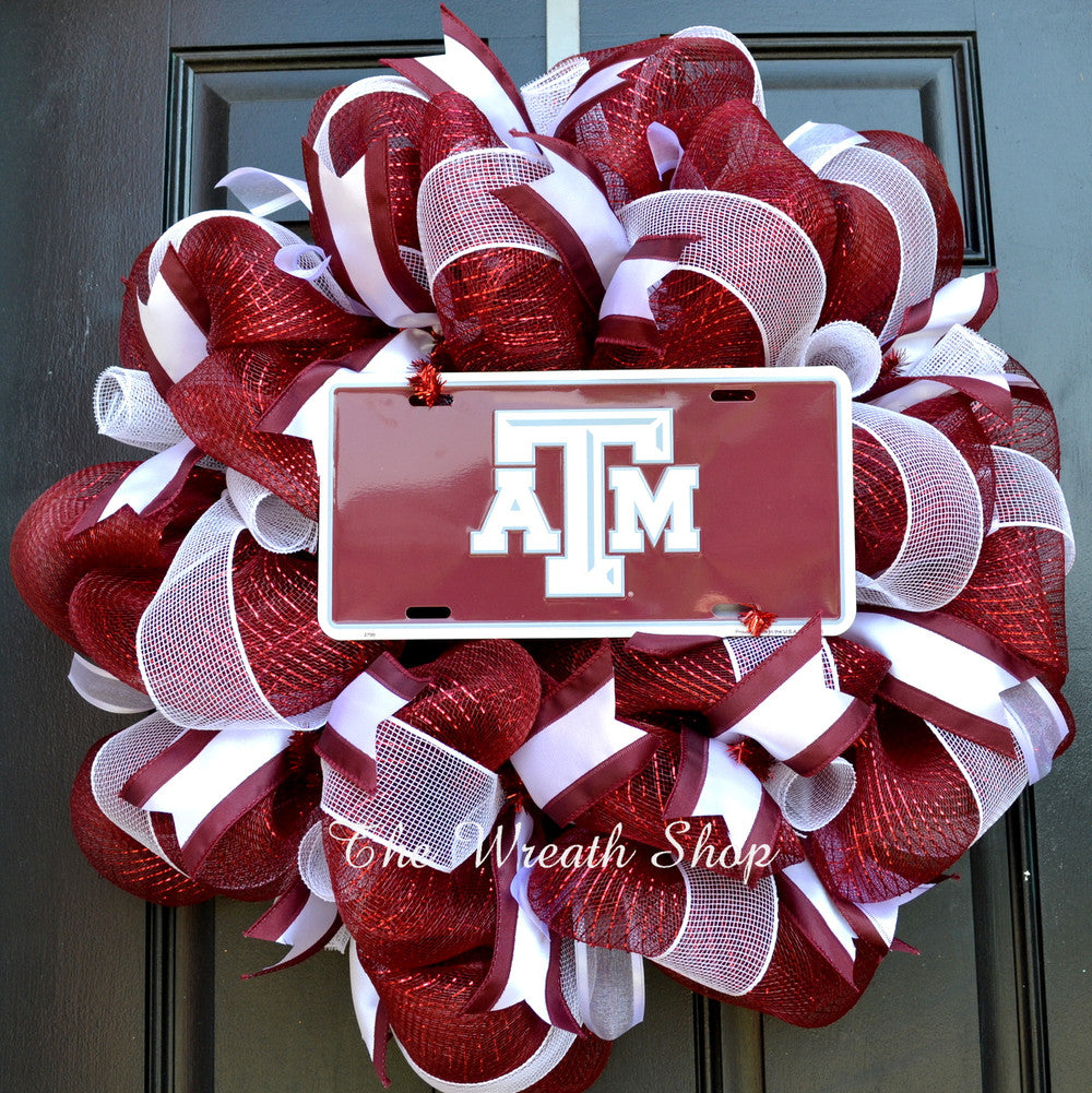 Mesh Texas A&M Wreath (Example Only) - The Wreath Shop