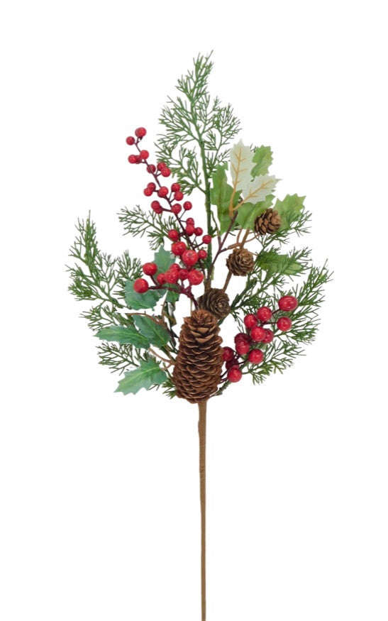 19 Cedar Holly Berry Pick – The Wreath Shop