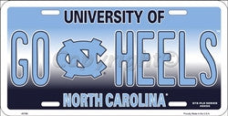 University of North Carolina Go Heels Embossed Metal License Plate - The Wreath Shop