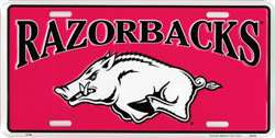 Arkansas Razorbacks Embossed Metal License Plate - The Wreath Shop