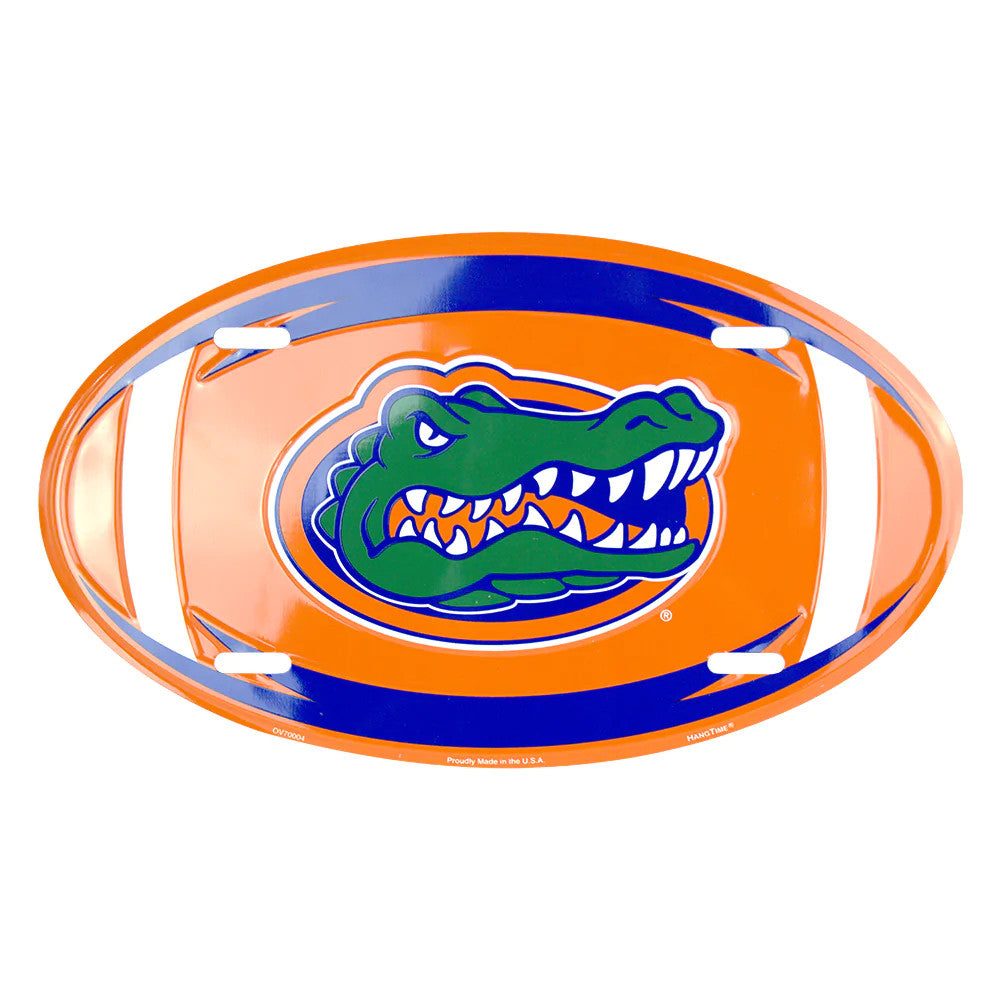 University of Florida Gators Embossed Metal Oval License Plate - The Wreath Shop