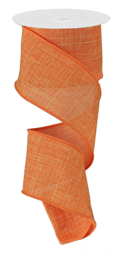 2.5" Orange Royal Faux Burlap Ribbon - 10Yds - The Wreath Shop