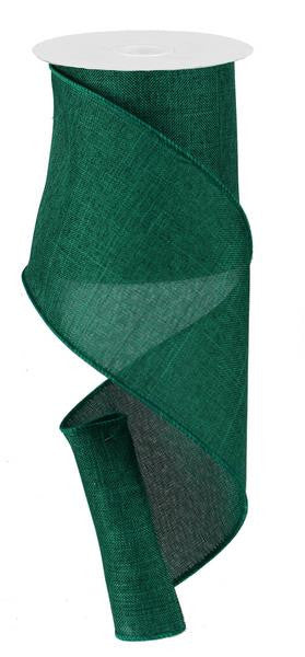 Emerald Green Royal Faux Burlap Ribbon - 4" x 10Yd - The Wreath Shop