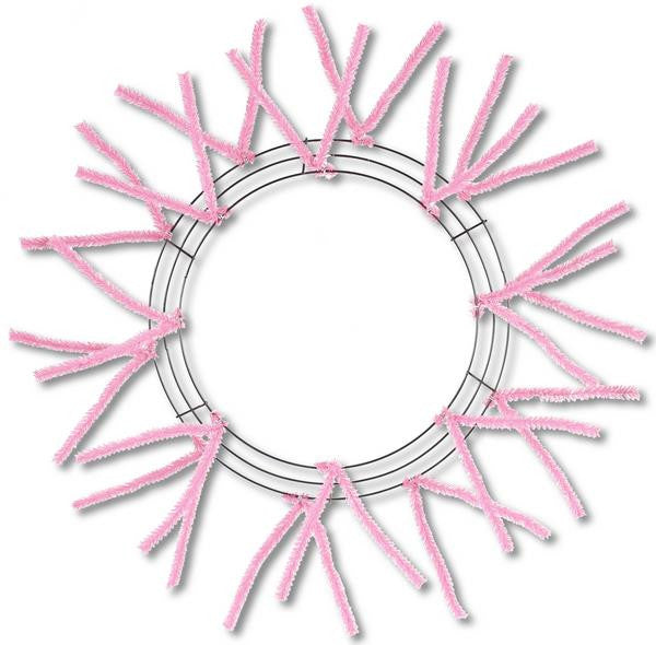 15-24" Pencil Work Wreath Form Pink - The Wreath Shop