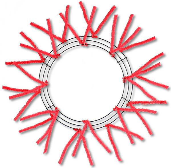 15-24" Pencil Work Wreath Form Red - The Wreath Shop