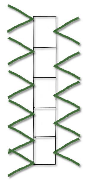 22" Wire Work Pencil Rail Form: Green - The Wreath Shop