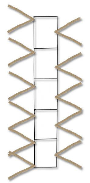 22" Wire Work Pencil Rail Form: Burlap - The Wreath Shop