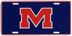 University of Mississippi Ole Miss Rebels Embossed Metal License Plate - The Wreath Shop